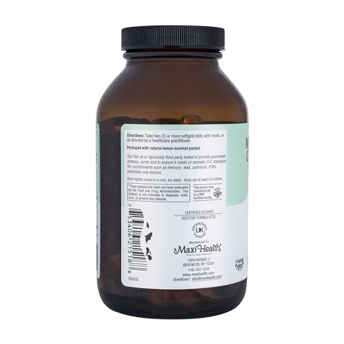 Omega 3 Fish Oil Supplement for Women and Men - Triple Strength 2000 mg Fish Oil with Omega 3 Fatty Acids Supplements Including EPA, DHA - Support for Heart Brain & Joint Health Kosher 90 Softgels