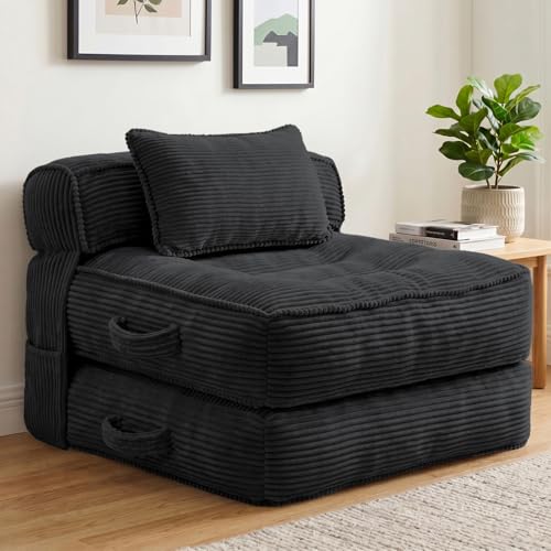 Folding Convertible Sleeper Chair Sofa Bed with Pillow