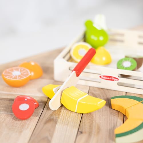 Melissa & Doug Cutting Fruit Set - Wooden Play Food Kitchen Accessory, Multi - Pretend Play Accessories, Wooden Cutting Fruit Toys For Toddlers And Kids Ages 3+