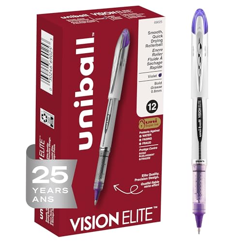 12 Pack Uni-Ball Vision Elite Bold Rollerball Pens