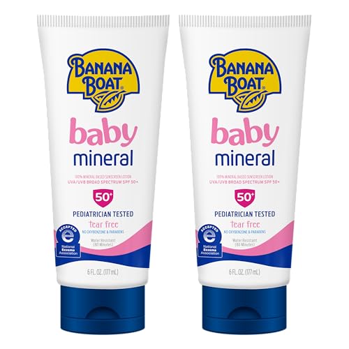 2 Pack Banana Boat Mineral Baby Sunscreen Lotion SPF 50