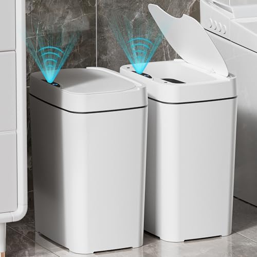2 Pack 2.7 Gal Automatic Bathroom Trash Can