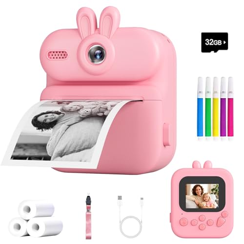 Kids Instant Print Camera with 32GB SD Card