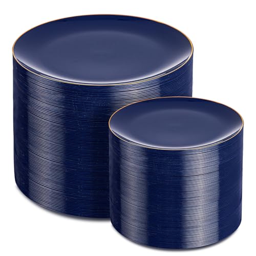 200 Count Disposable Plastic Dinner and Dessert Plates