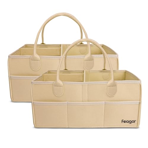 2 Pack Baby Diaper Caddy Organizer Set