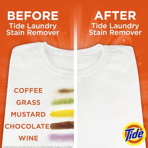 Tide Laundry Stain Remover with Oxi, Rescue Clothes, Upholstery, Carpet and more from Tough Stains, Stain Treater, 22 Fl Oz (Pack of 4)