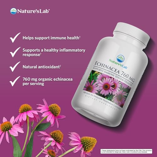 Echinacea 760mg Immune Support - 100 Capsules