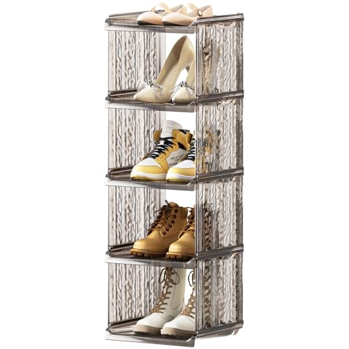 Vertical 5-Tier Stackable Shoe Rack Organizer