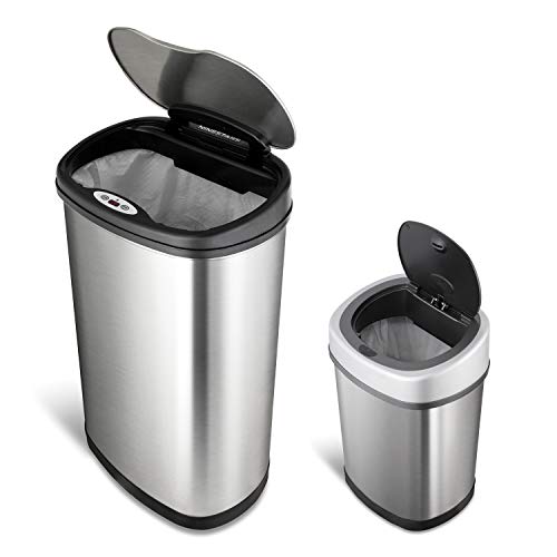 Ninestars Touchless Motion Sensor Trash Can Set