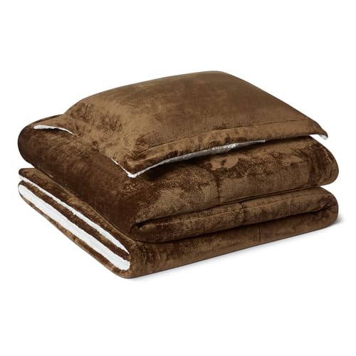 Amazon Basics Reversible Sherpa Comforter Set with Sham