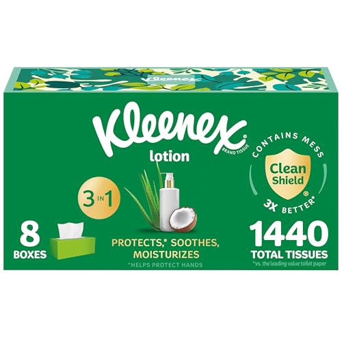 8 Boxes Kleenex Lotion 3-Ply Facial Tissues