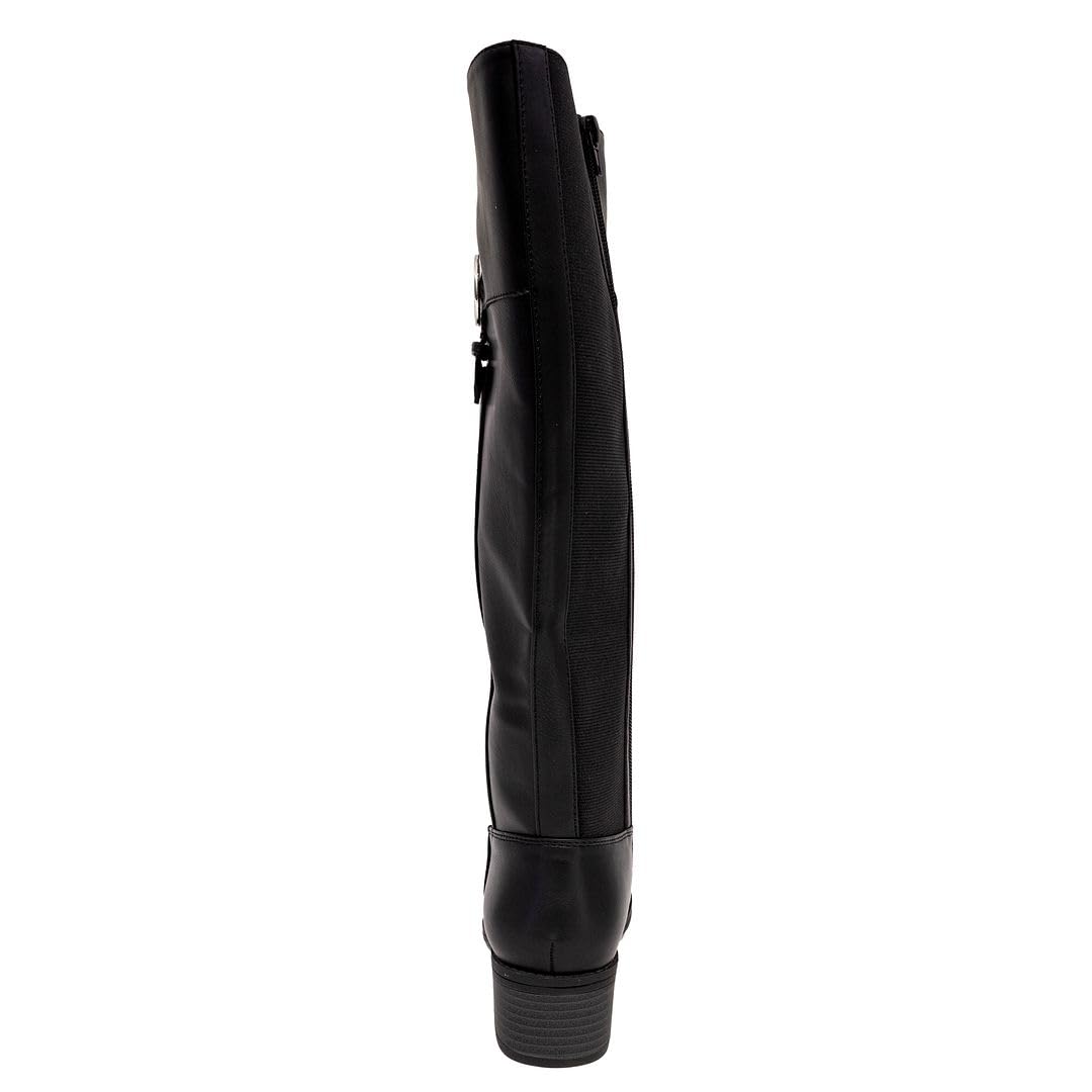 Nautica Women's Tall Shaft Riding Boots: Stylish Knee-High Dress Shoes for Fall & Winter-Ginger Lily 2-Black Size-8.5