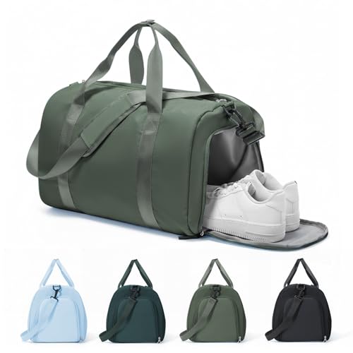 Travel Duffel Bag with Shoe Compartment and Wet Pocket