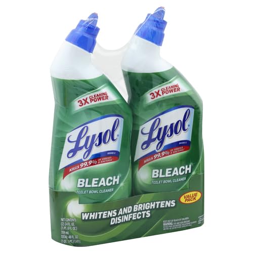 Lysol Toilet Bowl Cleaner W. Bleach, 48oz (2x24oz), 10X Cleaning Power