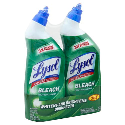 Lysol Toilet Bowl Cleaner W. Bleach, 48oz (2x24oz), 10X Cleaning Power