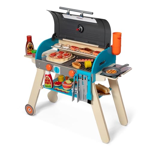Melissa & Doug Wooden BBQ Grill and Pizza Oven Playset