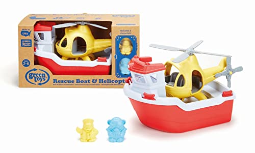 Green Toys Rescue Boat and Helicopter Set