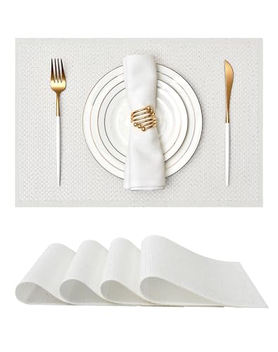 4 Pack Woven Vinyl Sequin Placemats