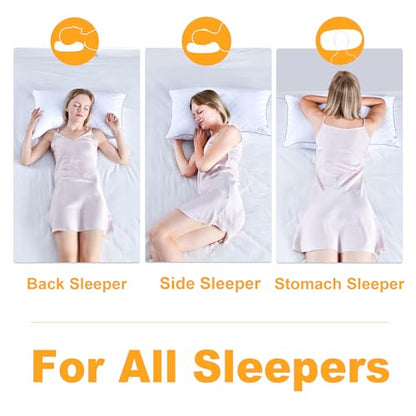 Swandream Queen Pillows Size Set of 2, Soft and Skin Friendly Down Alternative Pillow for Sleeping, Breathable Pillow for Back, Stomach or Side Sleepers, Golden, 20 * 28 Inches
