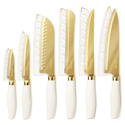 12 Piece CAROTE Kitchen Knife Set, Dishwasher Safe