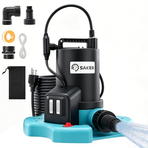 Saker 1/4 HP Automatic Submersible Utility Pump