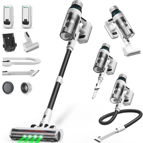 2 Batteries Cordless Stick Vacuum Cleaner 110 Min Runtime