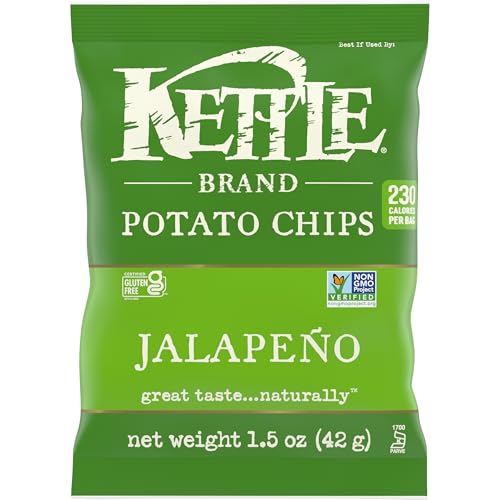 24 Pack Kettle Brand Jalapeno Potato Chips Snack Bags