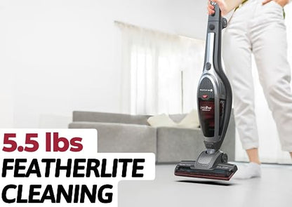 Roomie Tec SlimVac Upright Cordless Vacuum Cleaner for Home, Lightweight and Portable, 2 Power Settings, 6 LED Headlights, and Auto Recharge