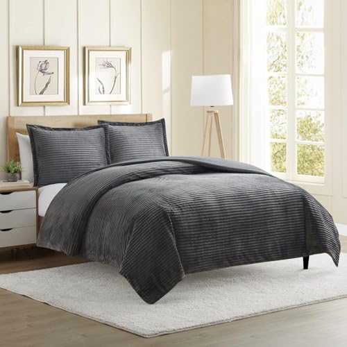 3 Piece Flannel Duvet Cover Set with Shams