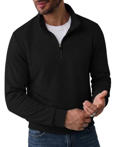 Quarter Zip Pullover Sweatshirt Long Sleeve Sweater