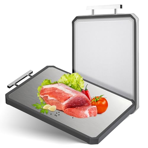 Large Stainless Steel Double-Sided Kitchen Cutting Board