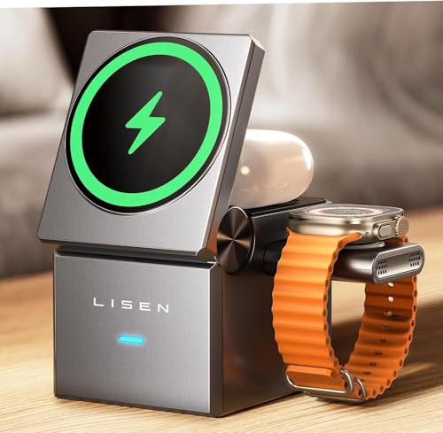 LISEN Qi2 3-in-1 MagSafe Charging Station