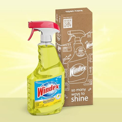 Windex Multisurface Cleaner and Disinfectant Spray, Kills 99.9% of Germs, Viruses and Bacteria, New Packaging Designed to Prevent Leakage and Breaking, Citrus Fresh Scent, 23 Fl Oz