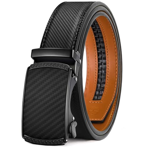 Zitahli Men's Leather Ratchet Dress Belt Adjustable