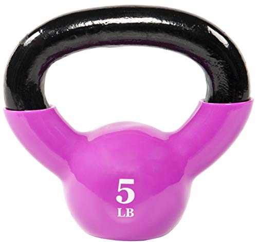 5lb Vinyl Coated Cast Iron Kettlebell Weight