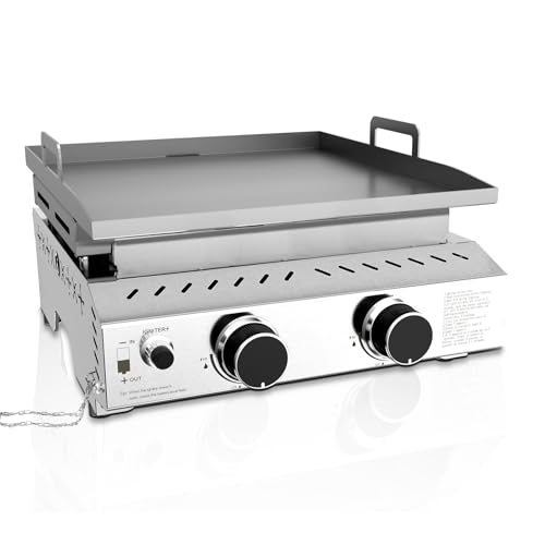 2 Burner Portable Propane Tabletop Gas Griddle