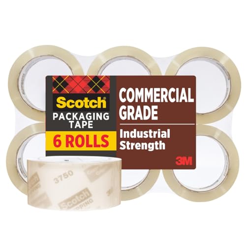 6 Pack Scotch Shipping Packaging Tape, 1.88" x 54.6 yd