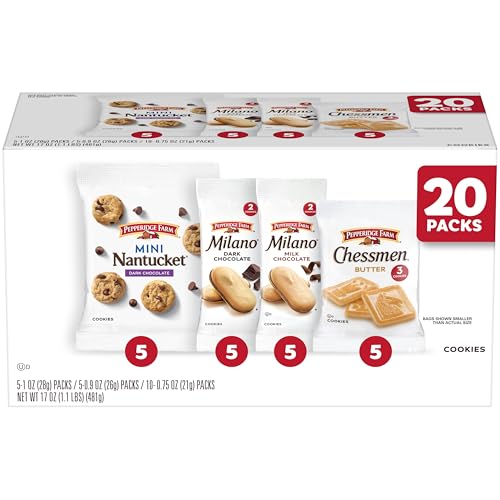 20 Pack Pepperidge Farm Cookies Variety Snack Packs