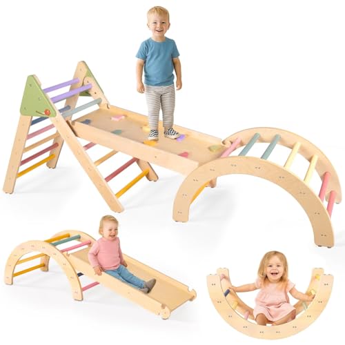 7-in-1 Pikler Triangle Toddler Climbing Gym Set