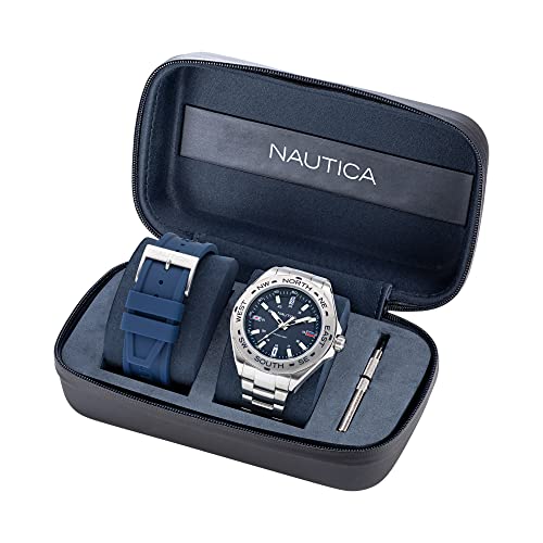 Nautica Recycled Steel Bracelet & Silicone Strap Watch