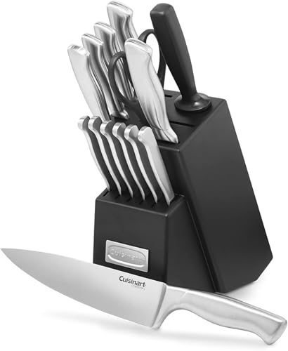 15-Piece Cuisinart Stainless Steel Kitchen Knife Block Set