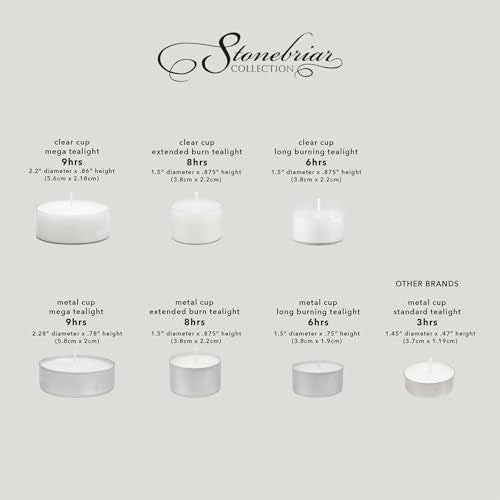 300 Pack Stonebriar Unscented Tea Light Candles