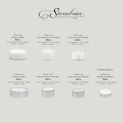 300 Pack Stonebriar Unscented Tea Light Candles