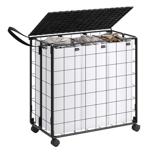 130L SONGMICS Laundry Hamper with Wheels and Lid