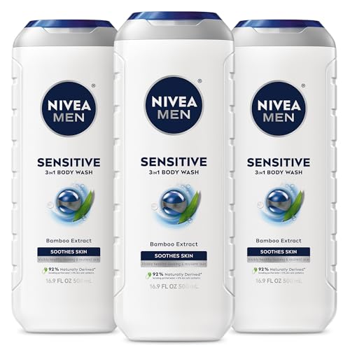 6 Pack NIVEA MEN Sensitive 3-in-1 Body Wash