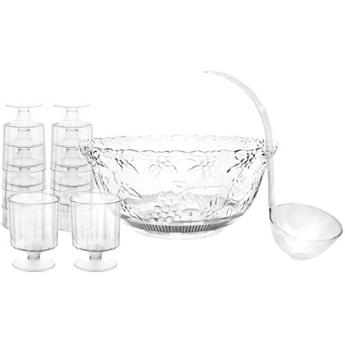 8 Quart Punch Bowl Set with 10 Wine Cups