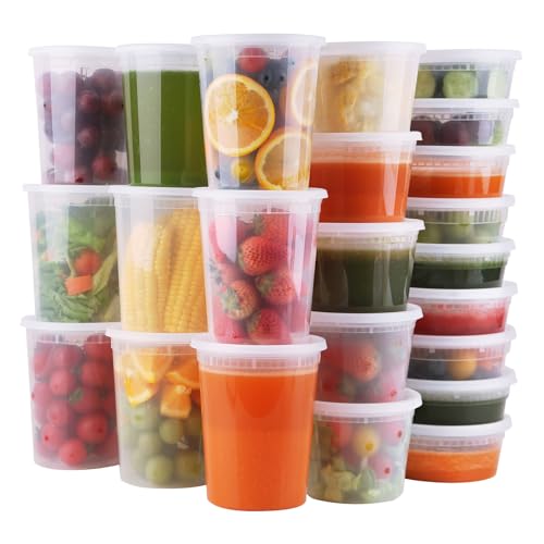 48 Set Disposable Plastic Deli Containers with Lids