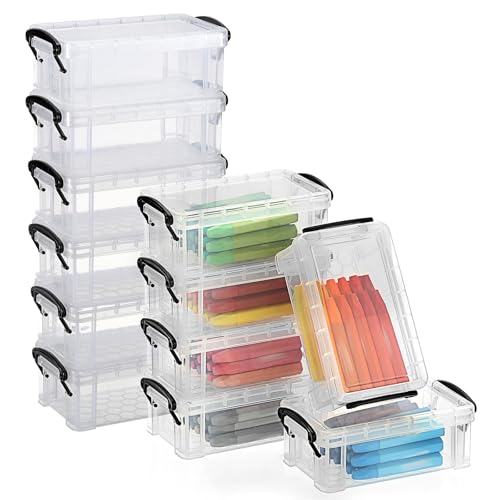 12 Pack Crayon Storage Boxes with Snap Lids
