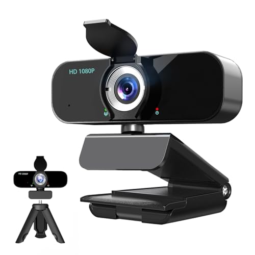 1080p HD Webcam with Microphone, Autofocus, Privacy Cover