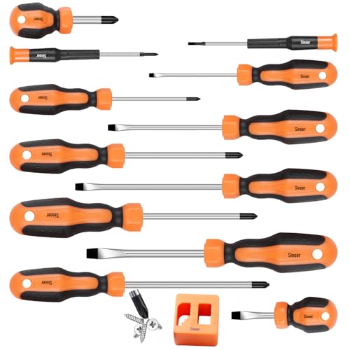 13 Piece Magnetic Screwdriver Set with Magnetizer Tool